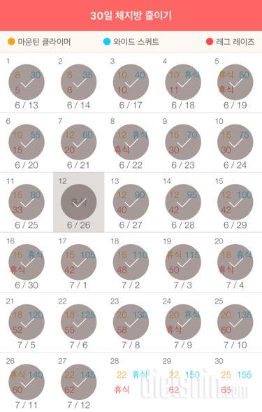 30일 체지방 줄이기 57일차 성공!