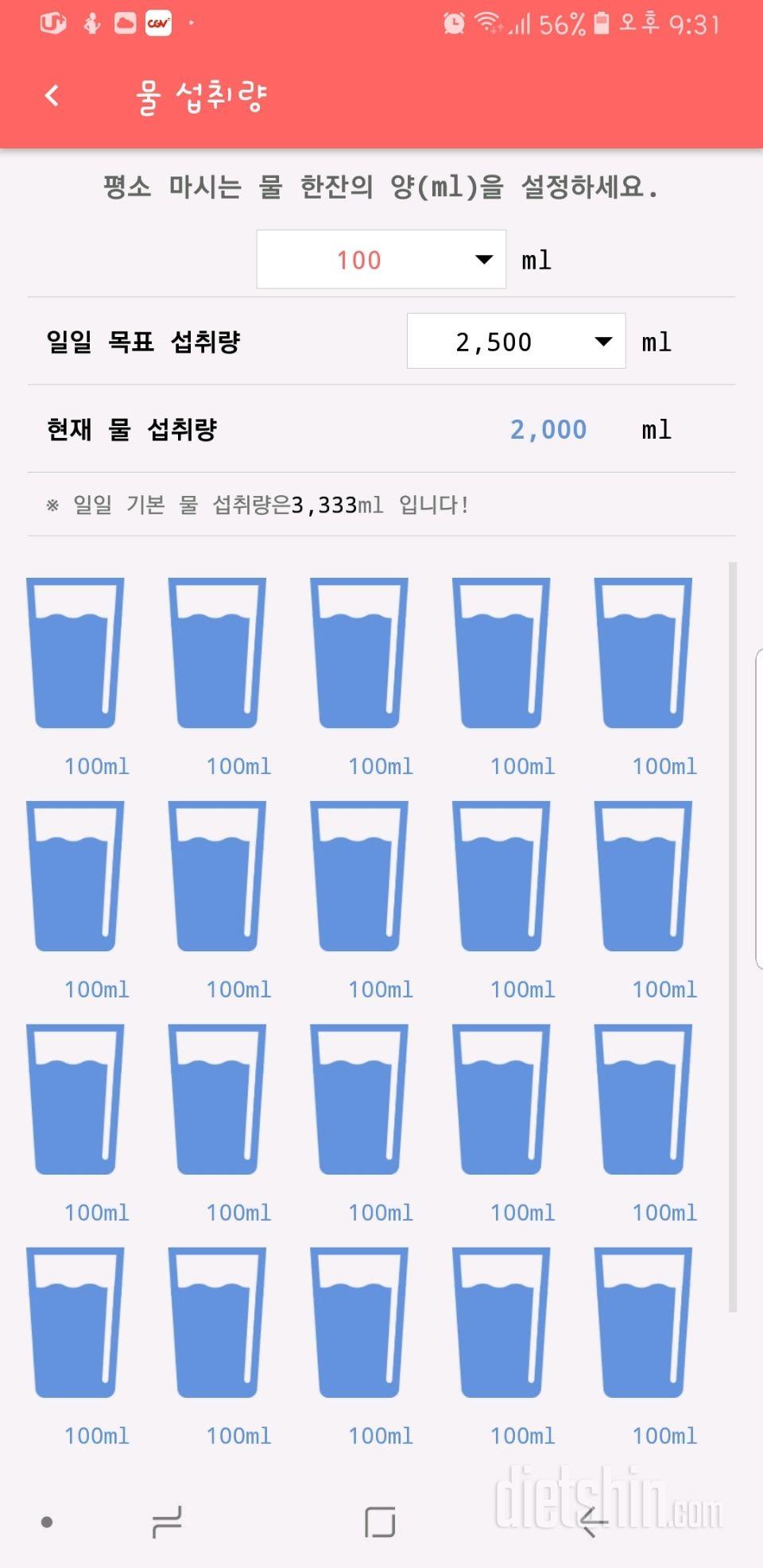 30일 하루 2L 물마시기 19일차 성공!