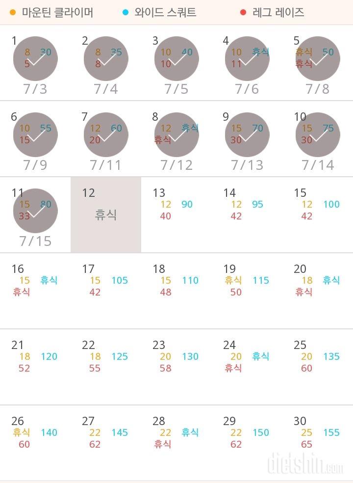 30일 체지방 줄이기 11일차 성공!