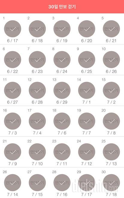30일 만보 걷기 30일차 성공!