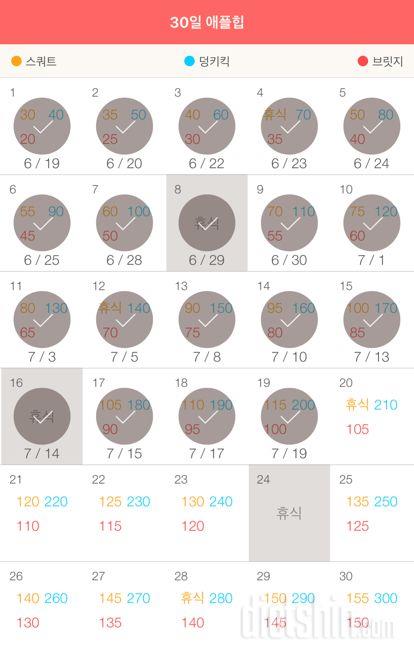 30일 애플힙 169일차 성공!