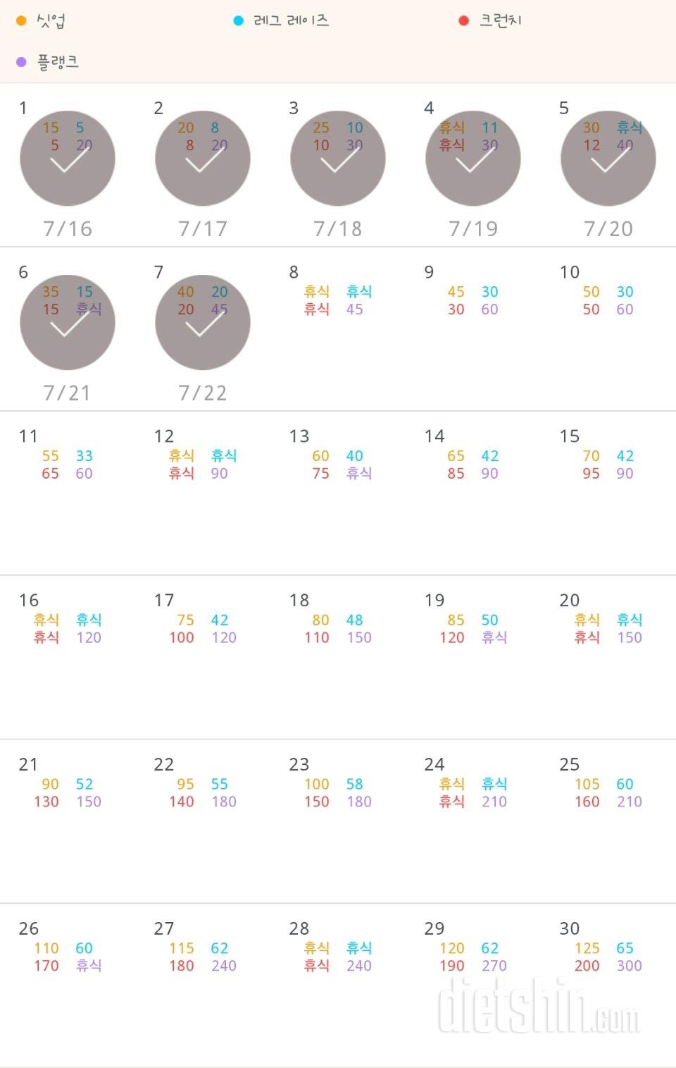 30일 복근 만들기 37일차 성공!