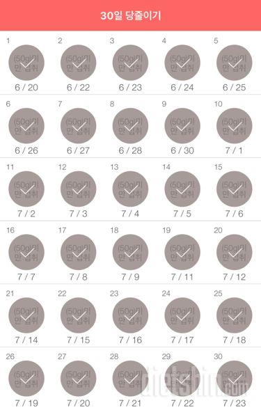 30일 당줄이기 30일차 성공!