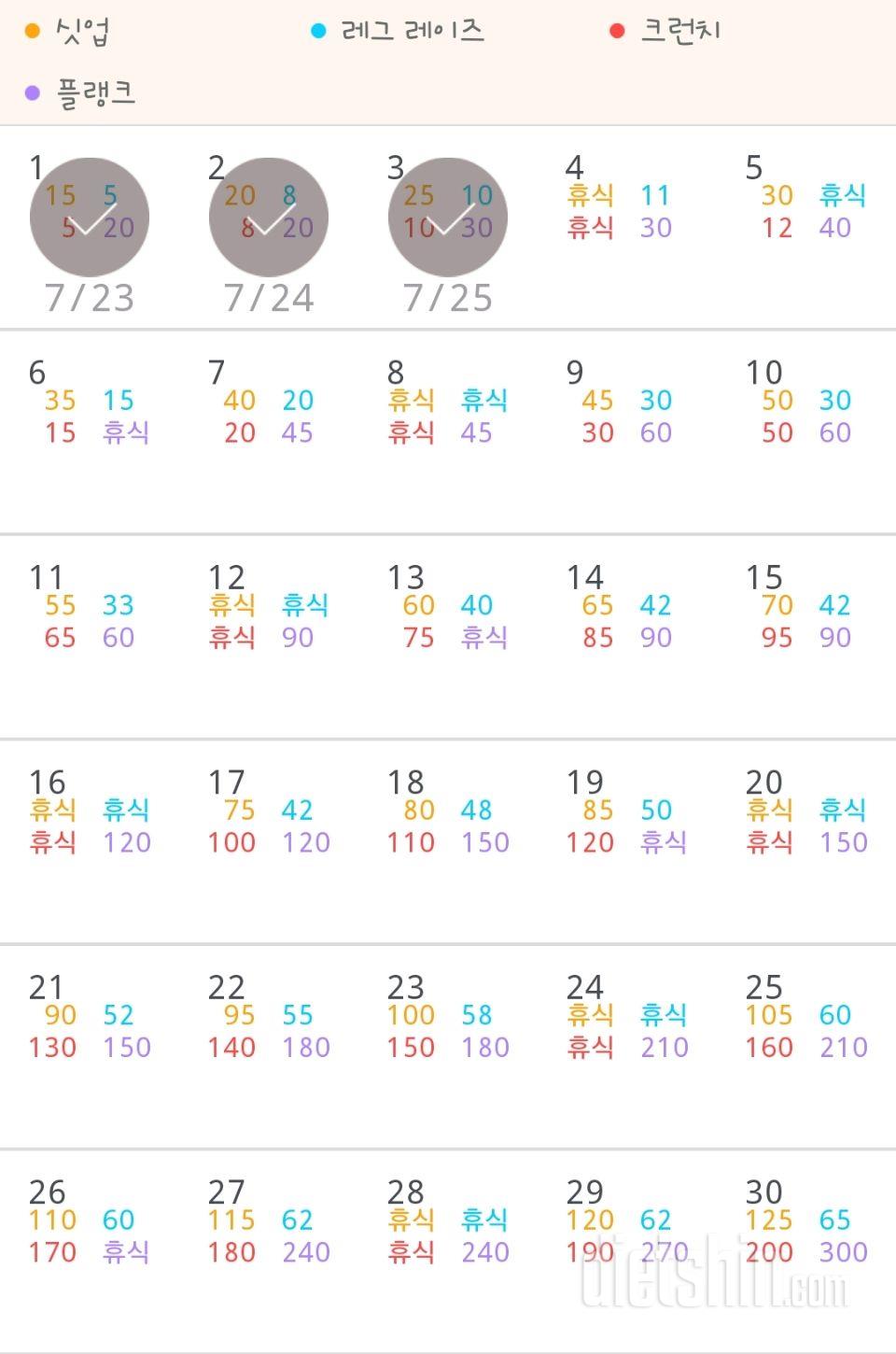 30일 복근 만들기 93일차 성공!