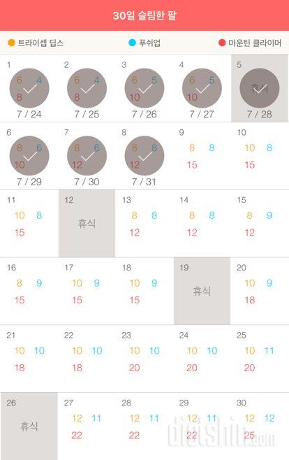 30일 슬림한 팔 38일차 성공!