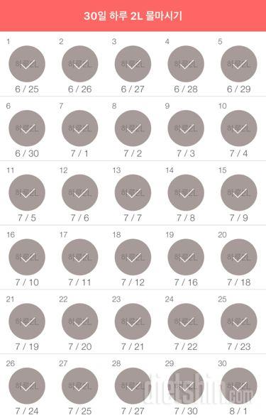 30일 하루 2L 물마시기 60일차 성공!