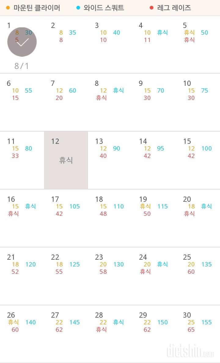 30일 체지방 줄이기 31일차 성공!