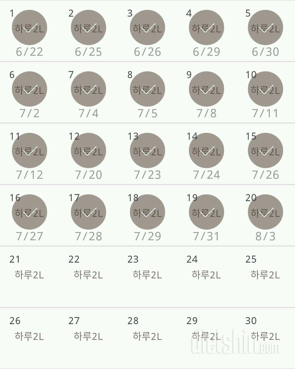 30일 하루 2L 물마시기 380일차 성공!