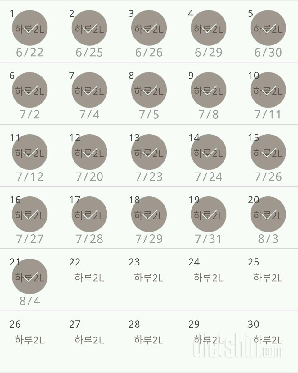 30일 하루 2L 물마시기 381일차 성공!