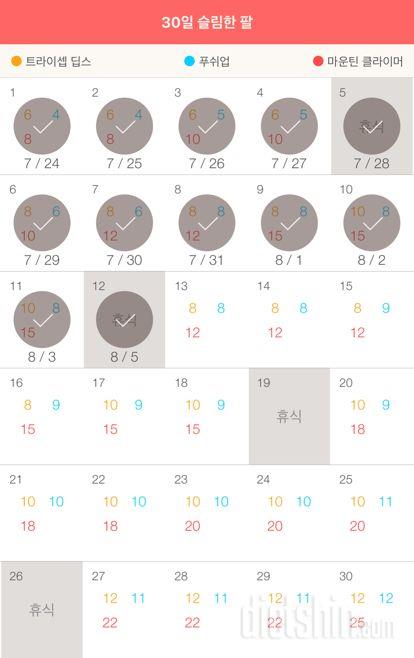 30일 슬림한 팔 42일차 성공!