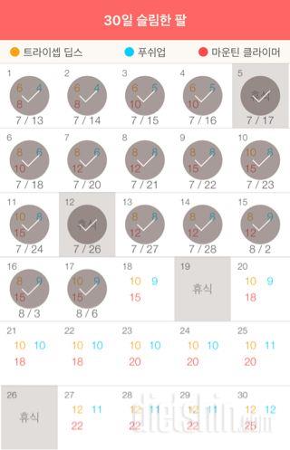 30일 슬림한 팔 17일차 성공!