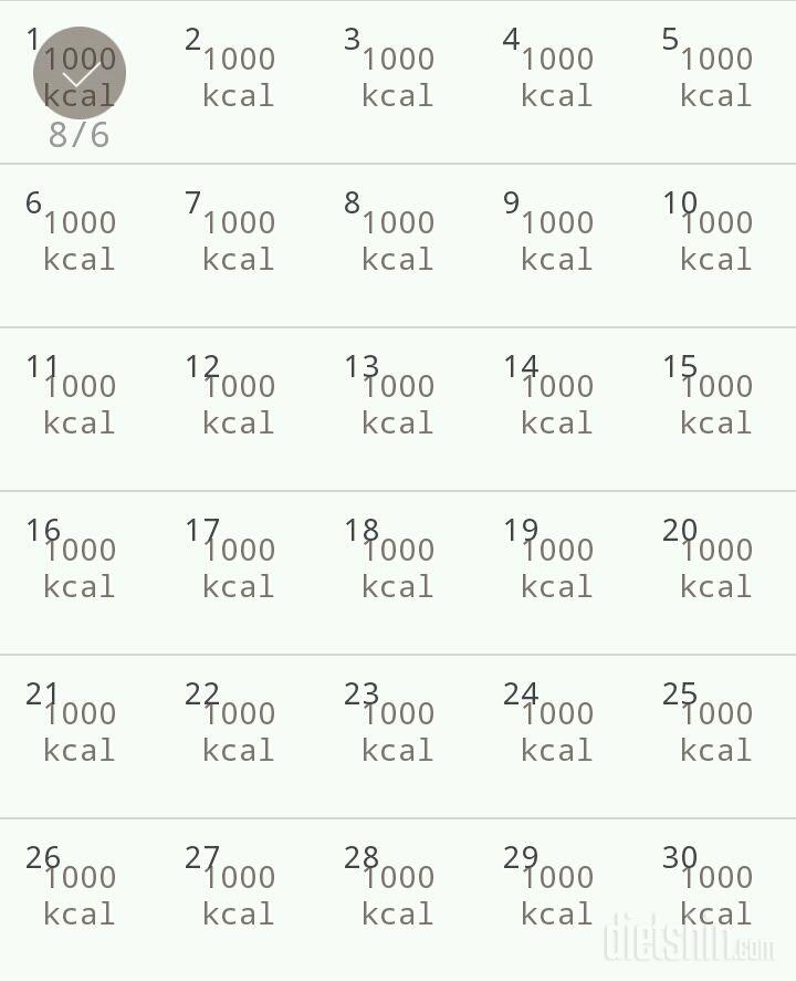 30일 1,000kcal 식단 1일차 성공!