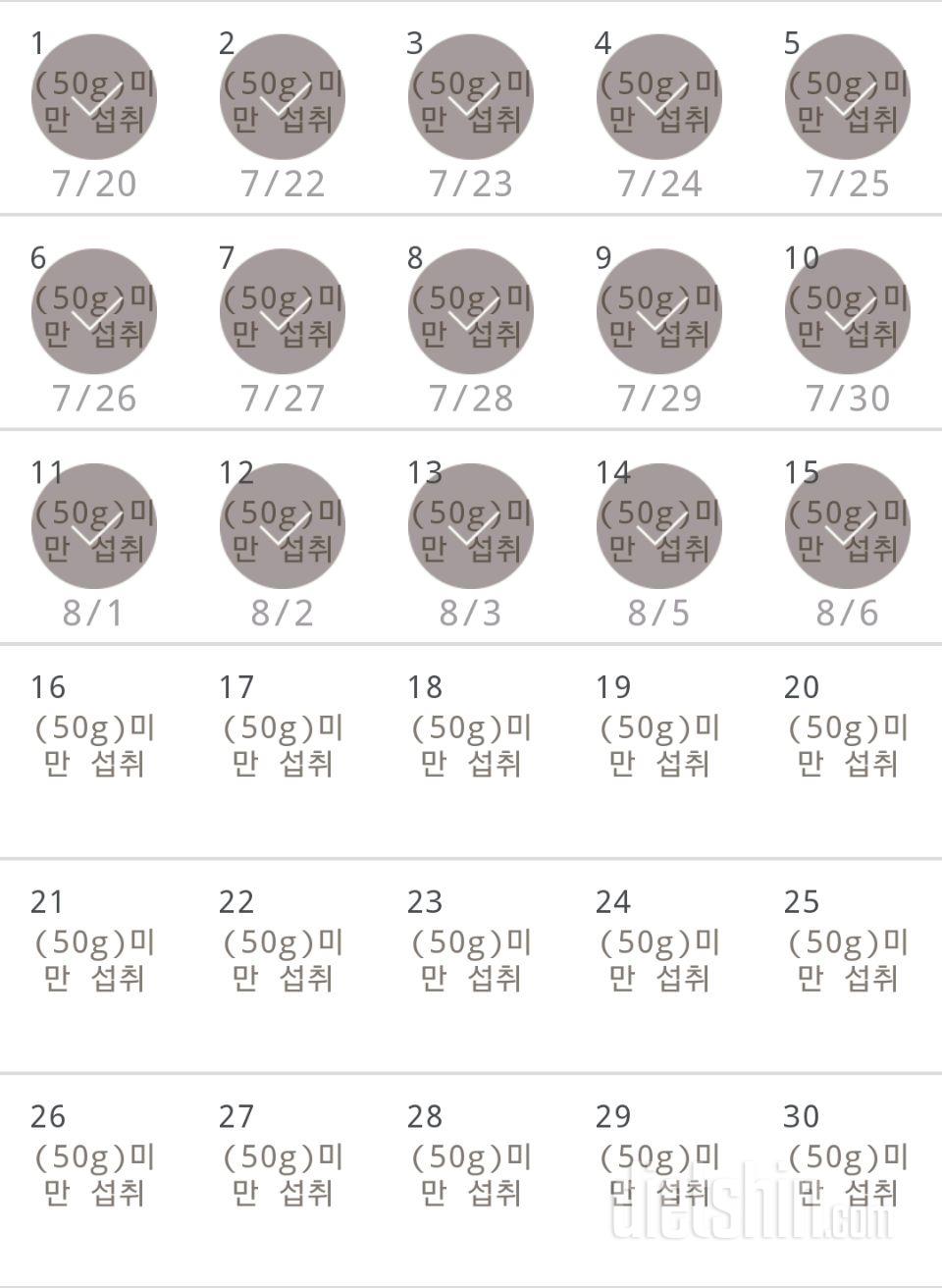 30일 당줄이기 15일차 성공!