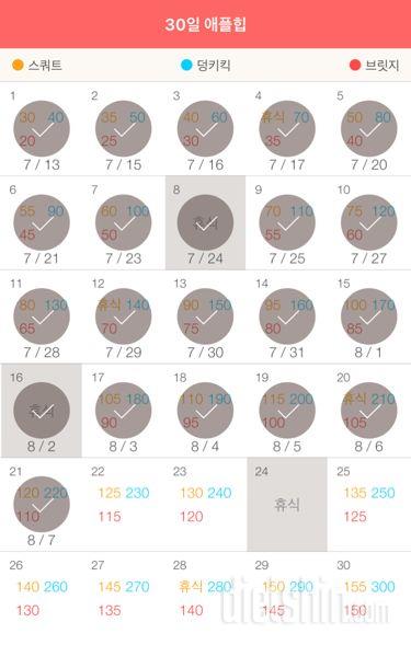 30일 애플힙 21일차 성공!