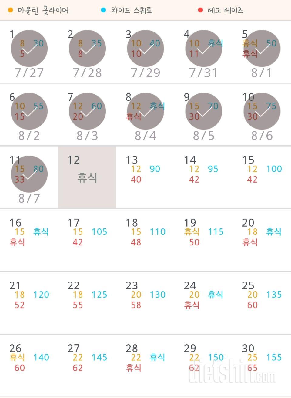 30일 체지방 줄이기 11일차 성공!