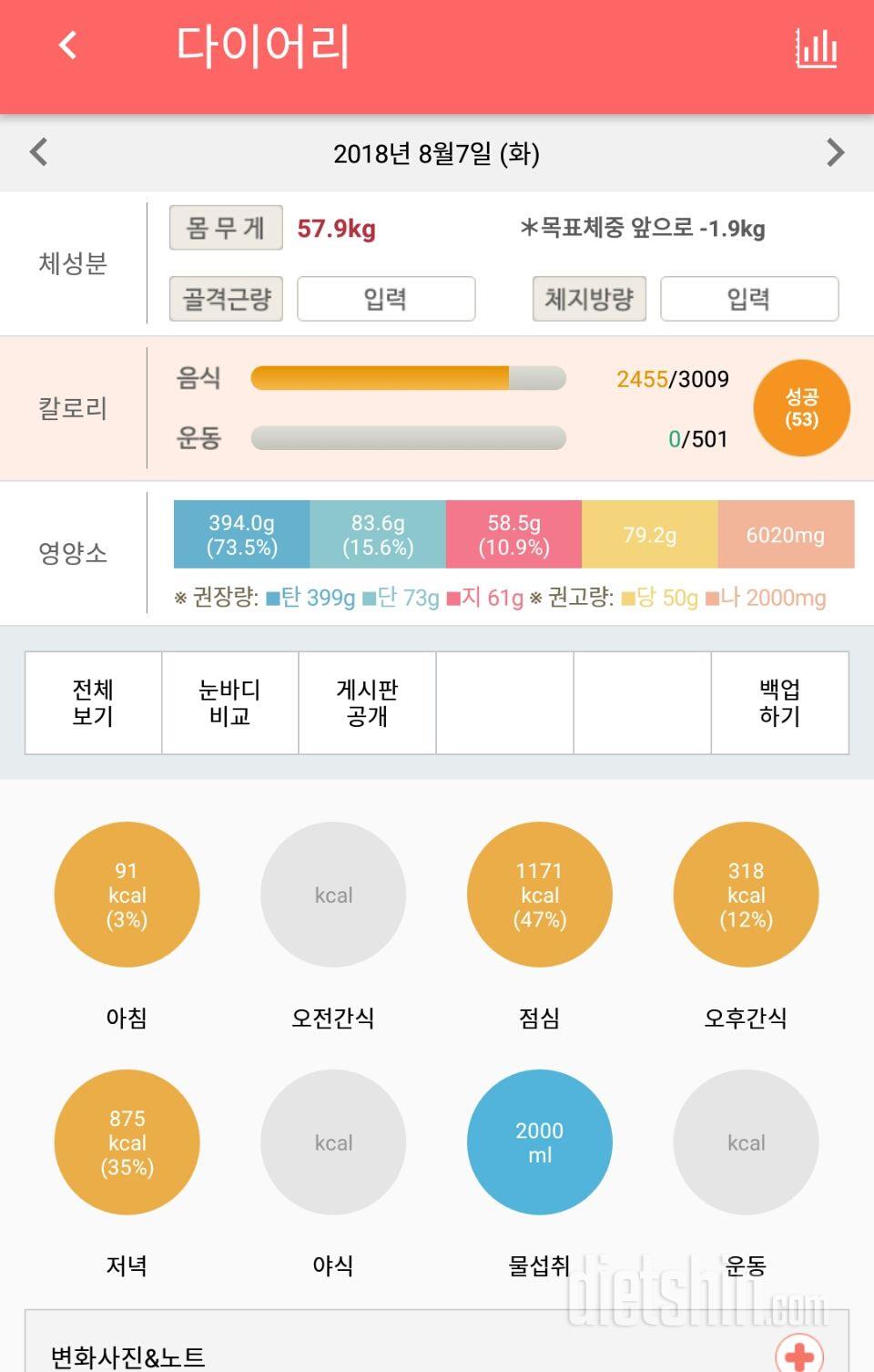 30일 하루 2L 물마시기 244일차 성공!