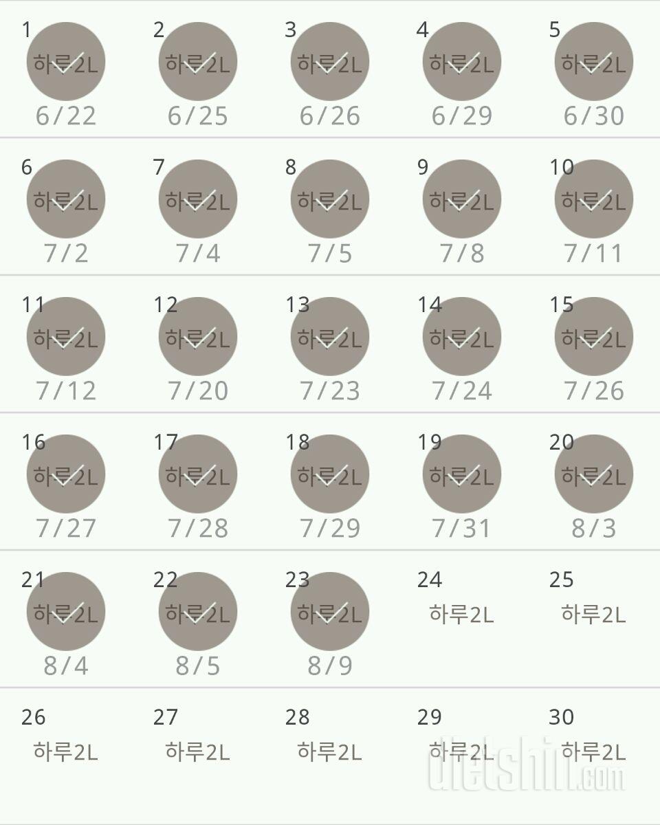 30일 하루 2L 물마시기 383일차 성공!