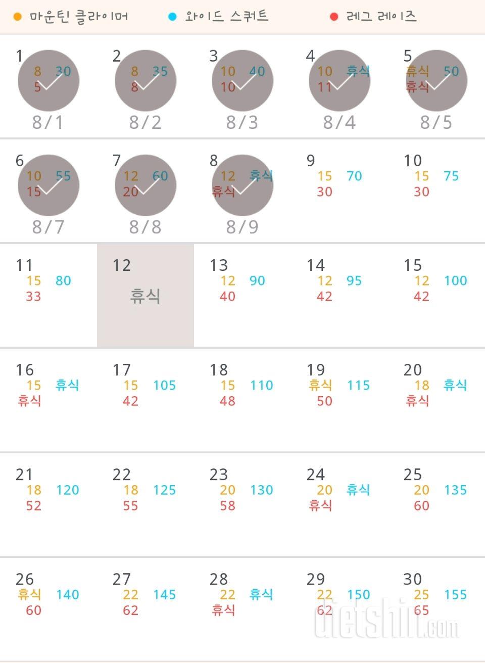 30일 체지방 줄이기 8일차 성공!