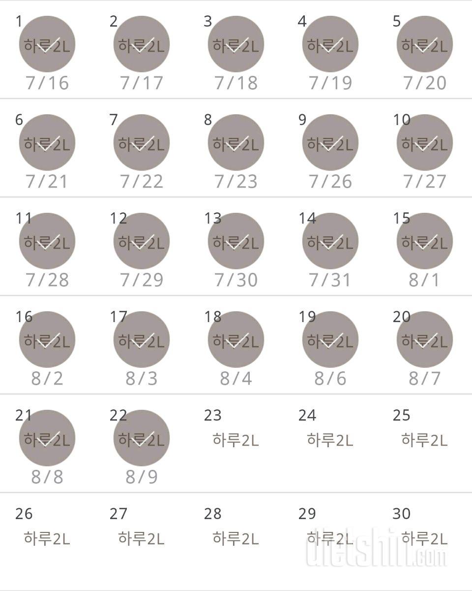 30일 하루 2L 물마시기 52일차 성공!