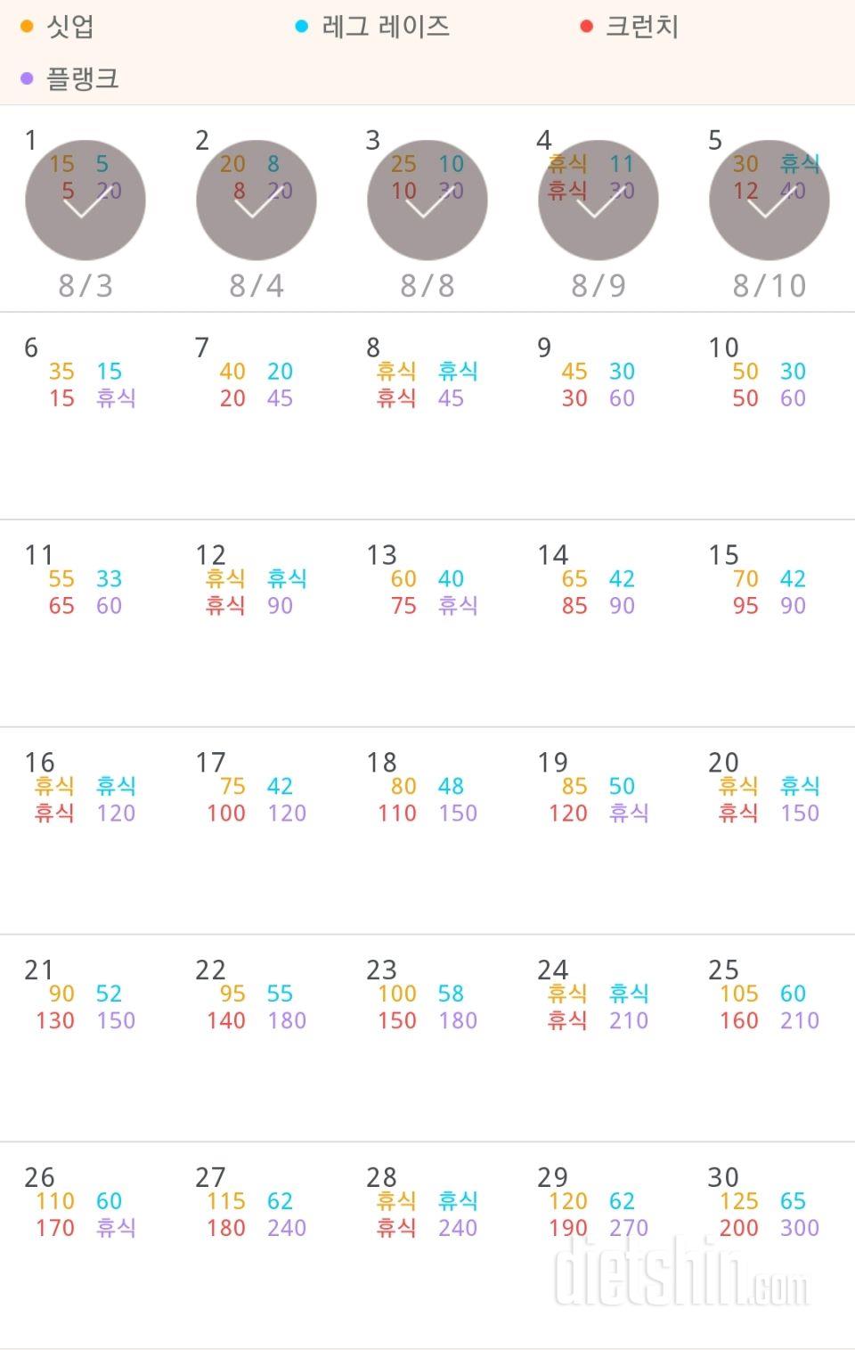 30일 복근 만들기 305일차 성공!