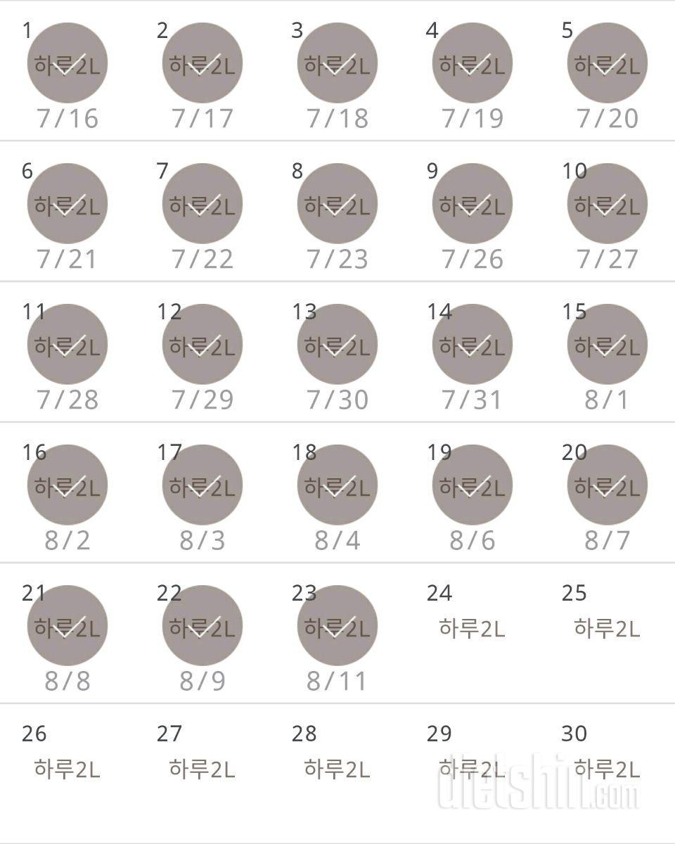 30일 하루 2L 물마시기 53일차 성공!