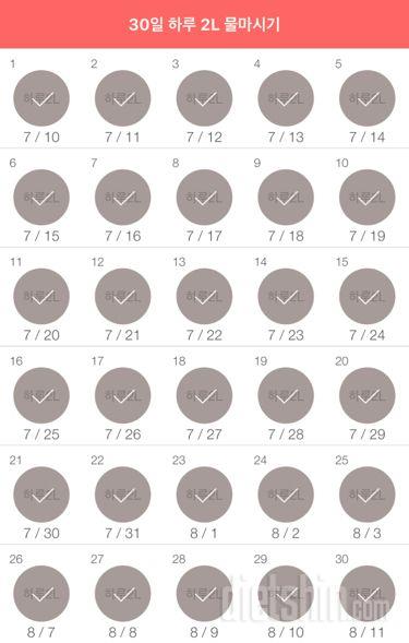 30일 하루 2L 물마시기 90일차 성공!