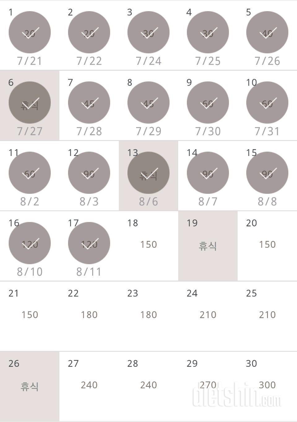 30일 플랭크 17일차 성공!