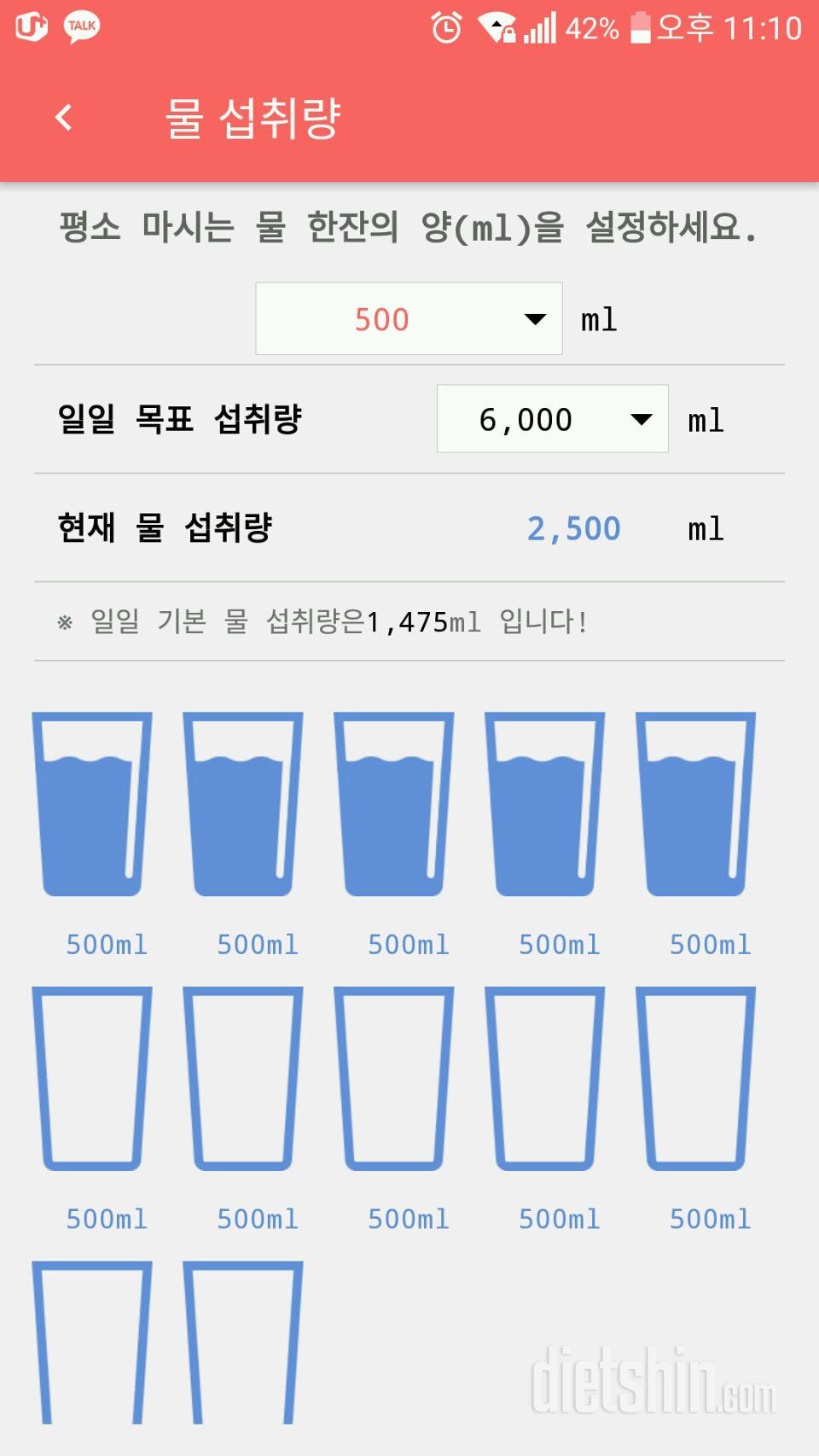 30일 하루 2L 물마시기 7일차 성공!