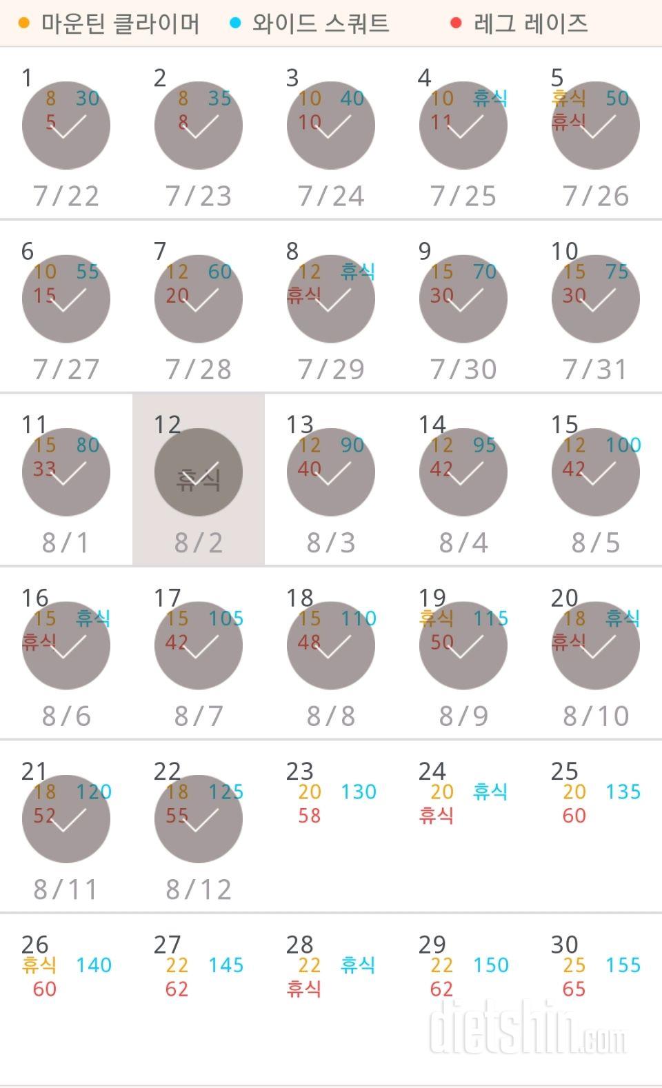 30일 체지방 줄이기 22일차 성공!