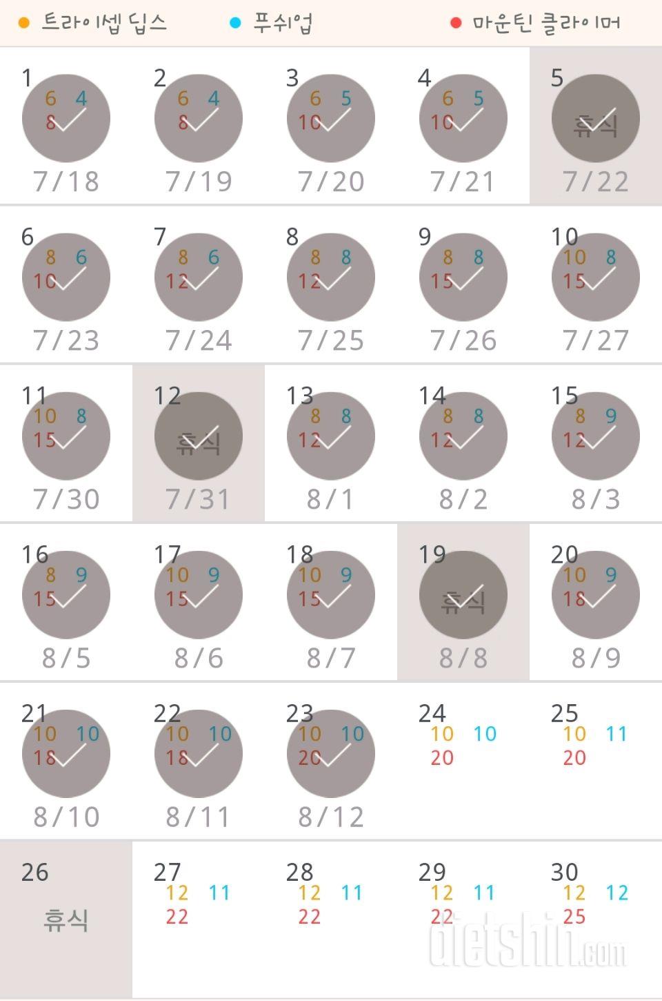 30일 슬림한 팔 53일차 성공!