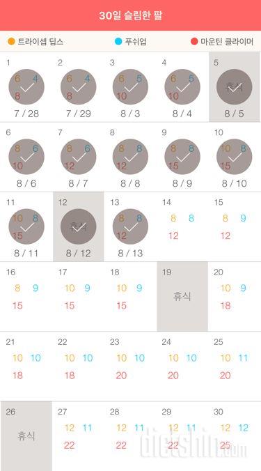 30일 슬림한 팔 13일차 성공!