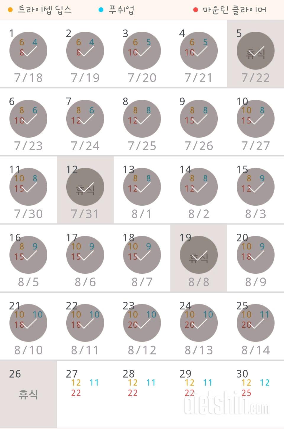 30일 슬림한 팔 55일차 성공!