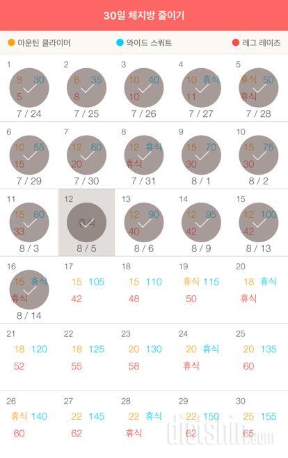 30일 체지방 줄이기 46일차 성공!