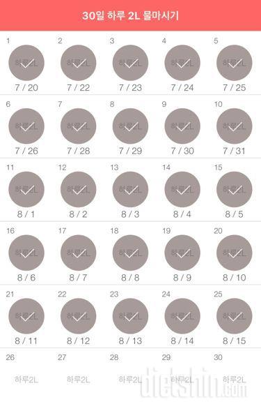 30일 하루 2L 물마시기 145일차 성공!