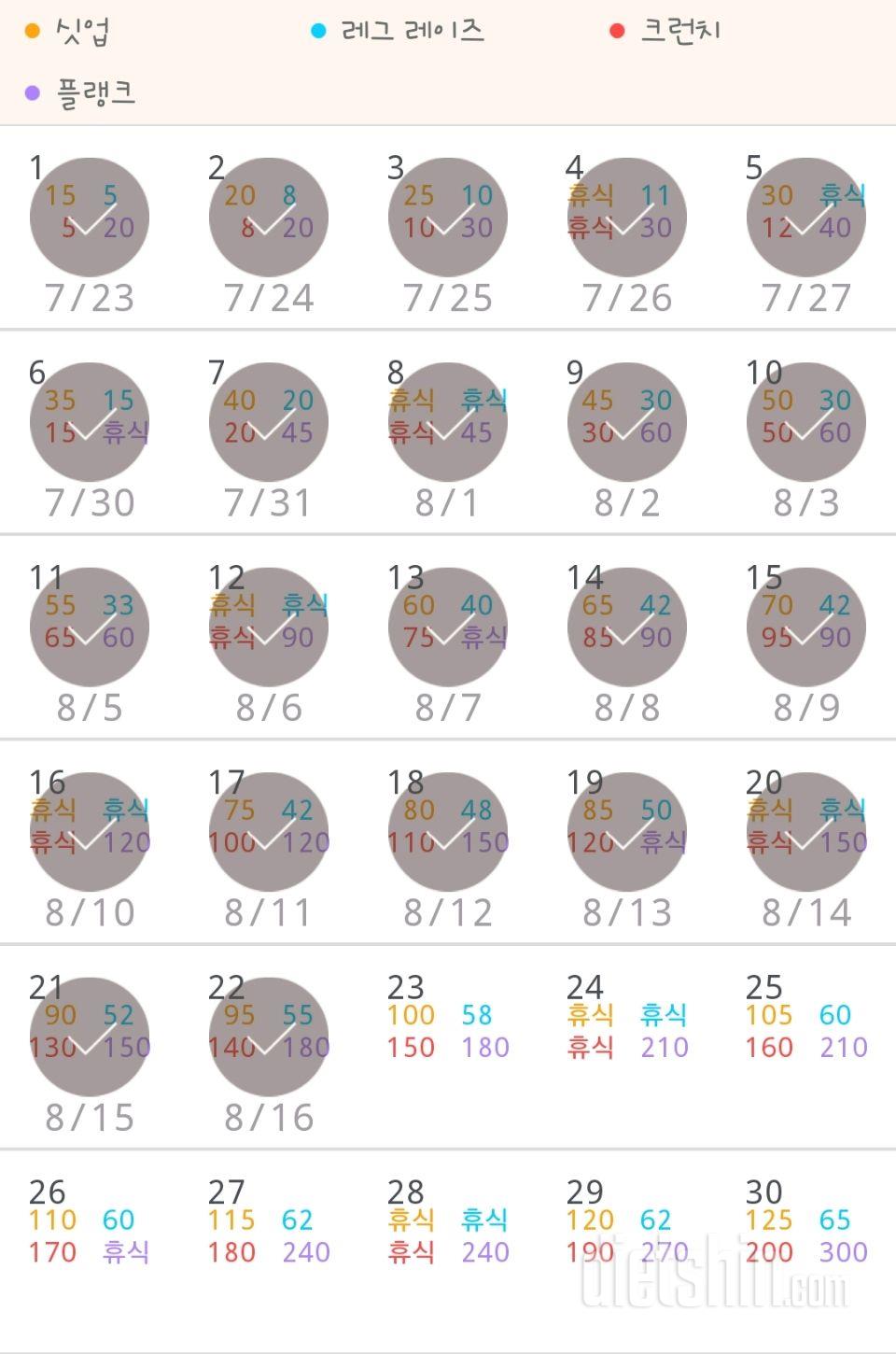 30일 복근 만들기 112일차 성공!