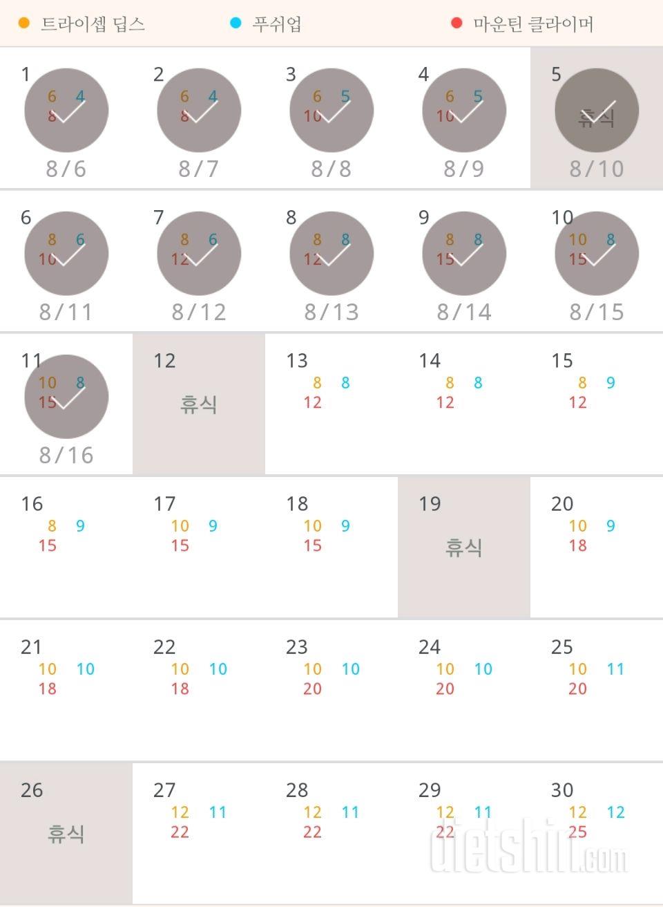 30일 슬림한 팔 11일차 성공!