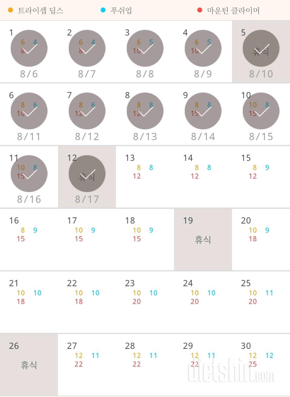 30일 슬림한 팔 12일차 성공!