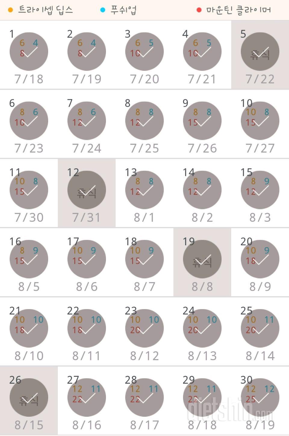 30일 슬림한 팔 60일차 성공!