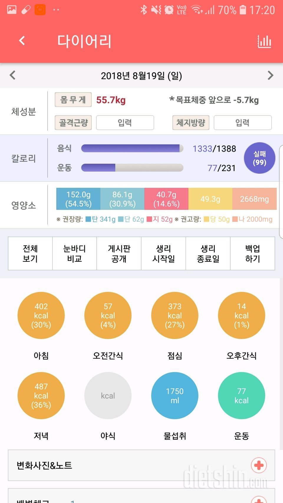 30일 당줄이기 5일차 성공!