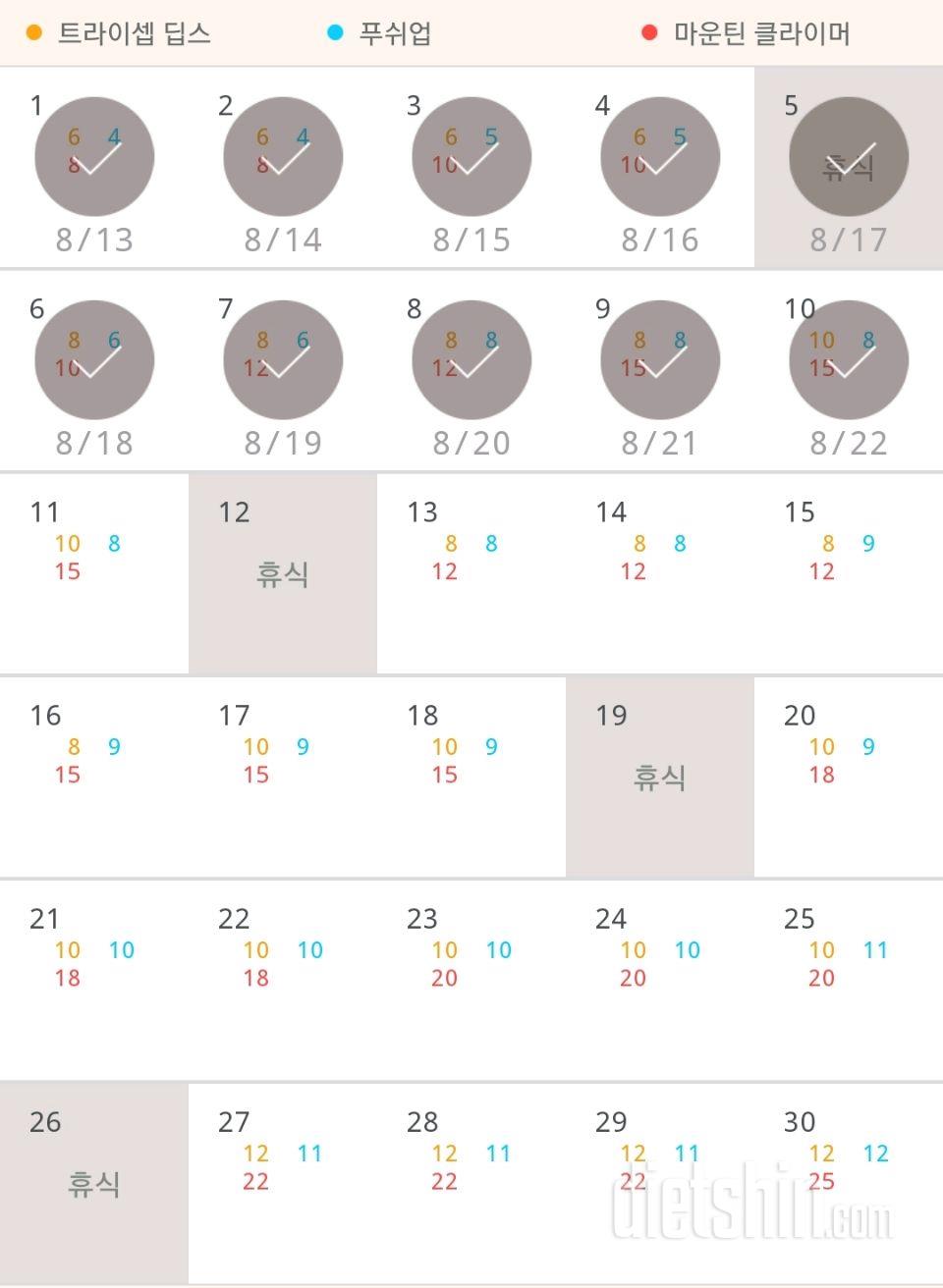 30일 슬림한 팔 250일차 성공!