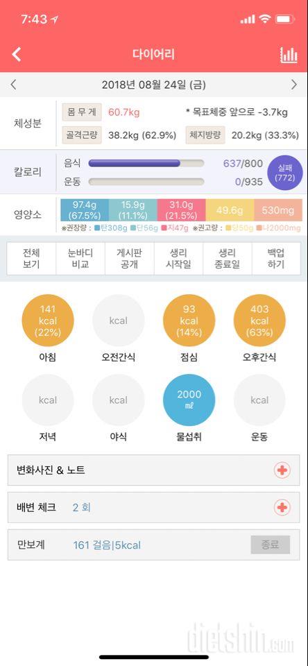 30일 하루 2L 물마시기 9일차 성공!