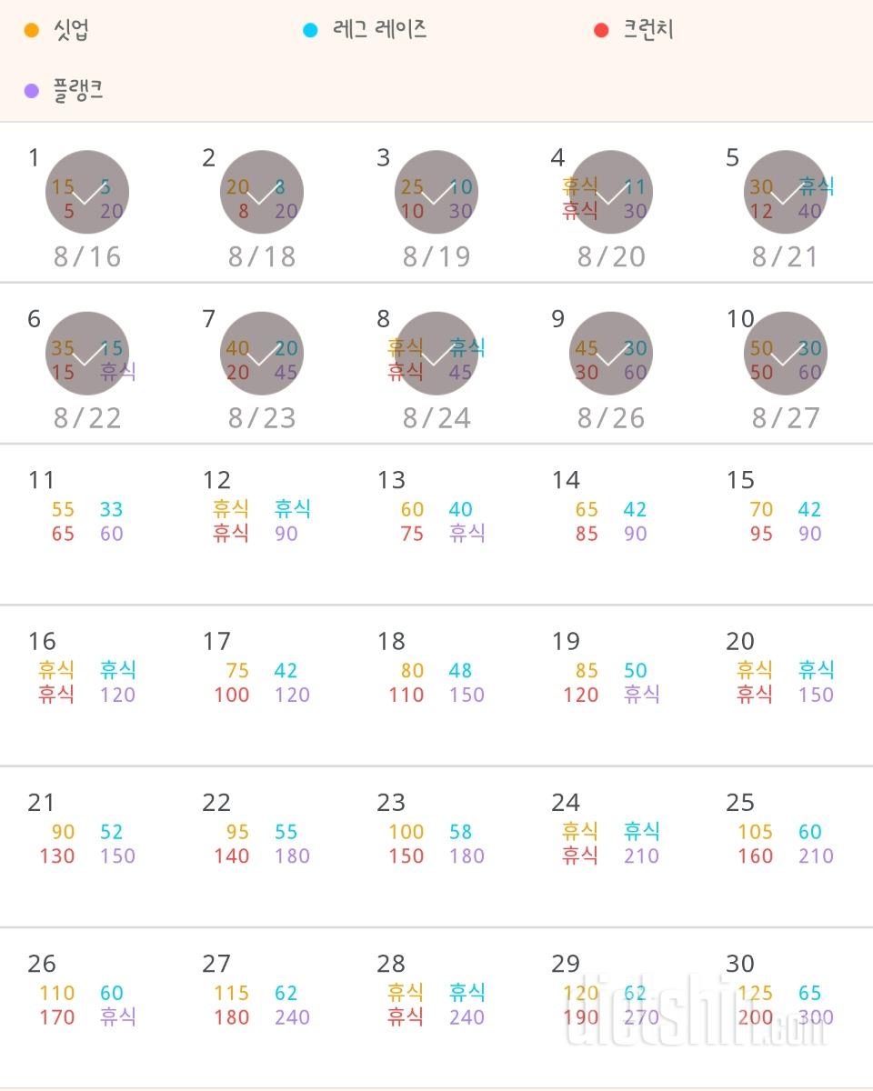 30일 복근 만들기 10일차 성공!