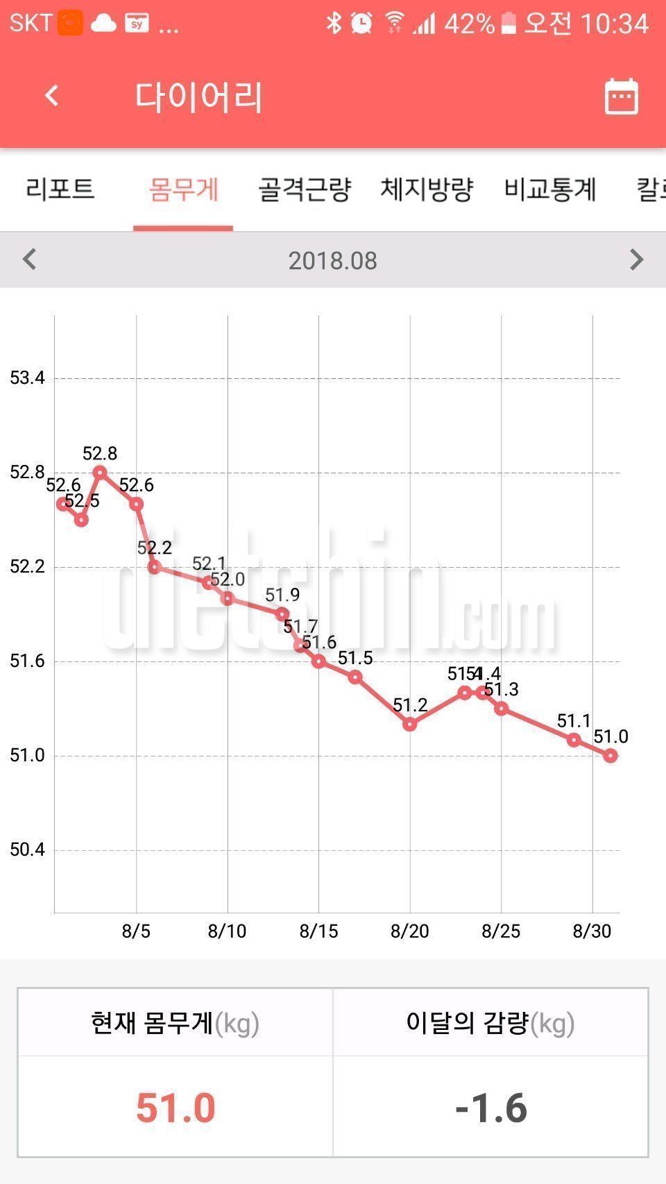 다이어트 한달.변화