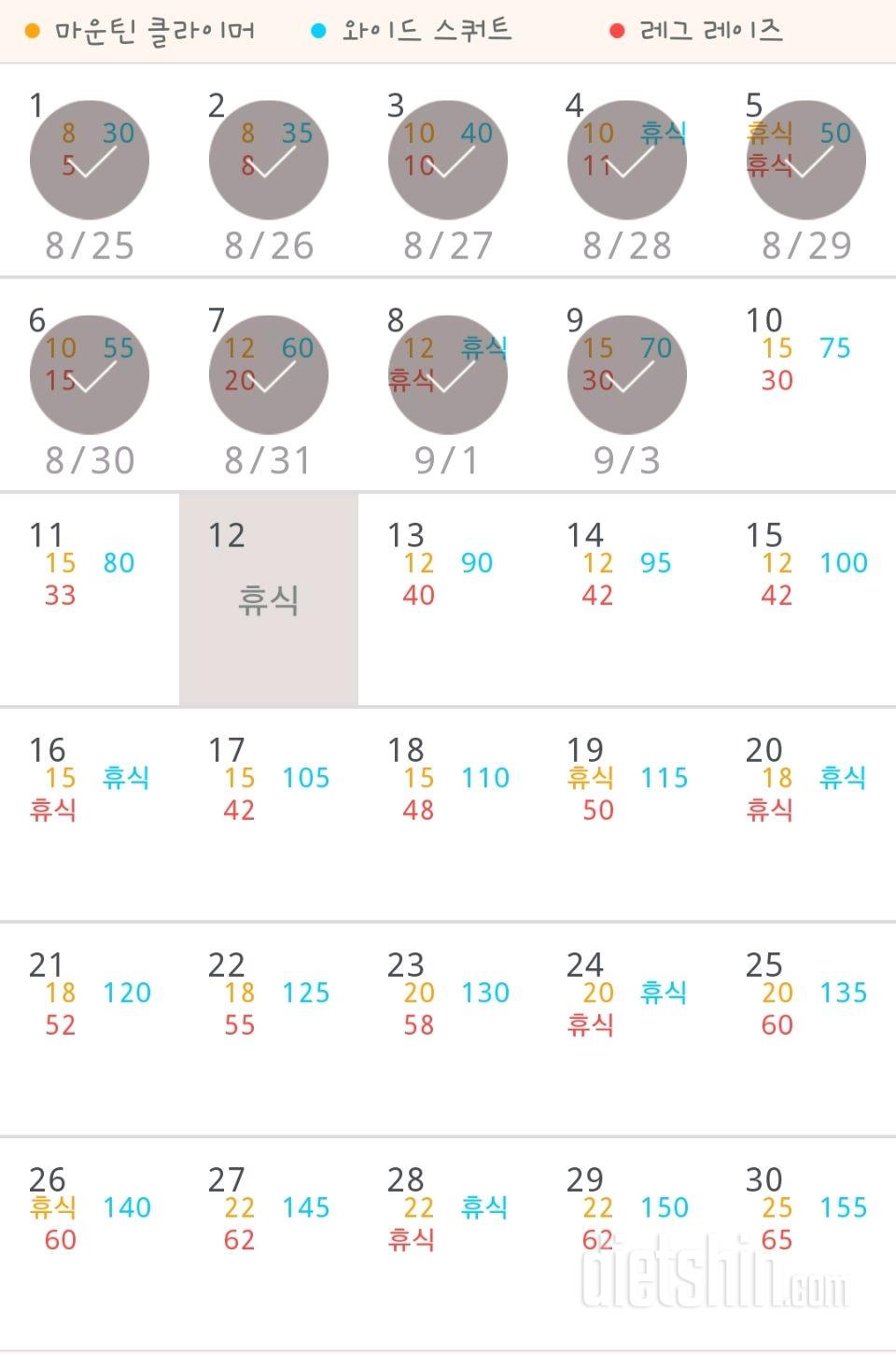 30일 체지방 줄이기 9일차 성공!