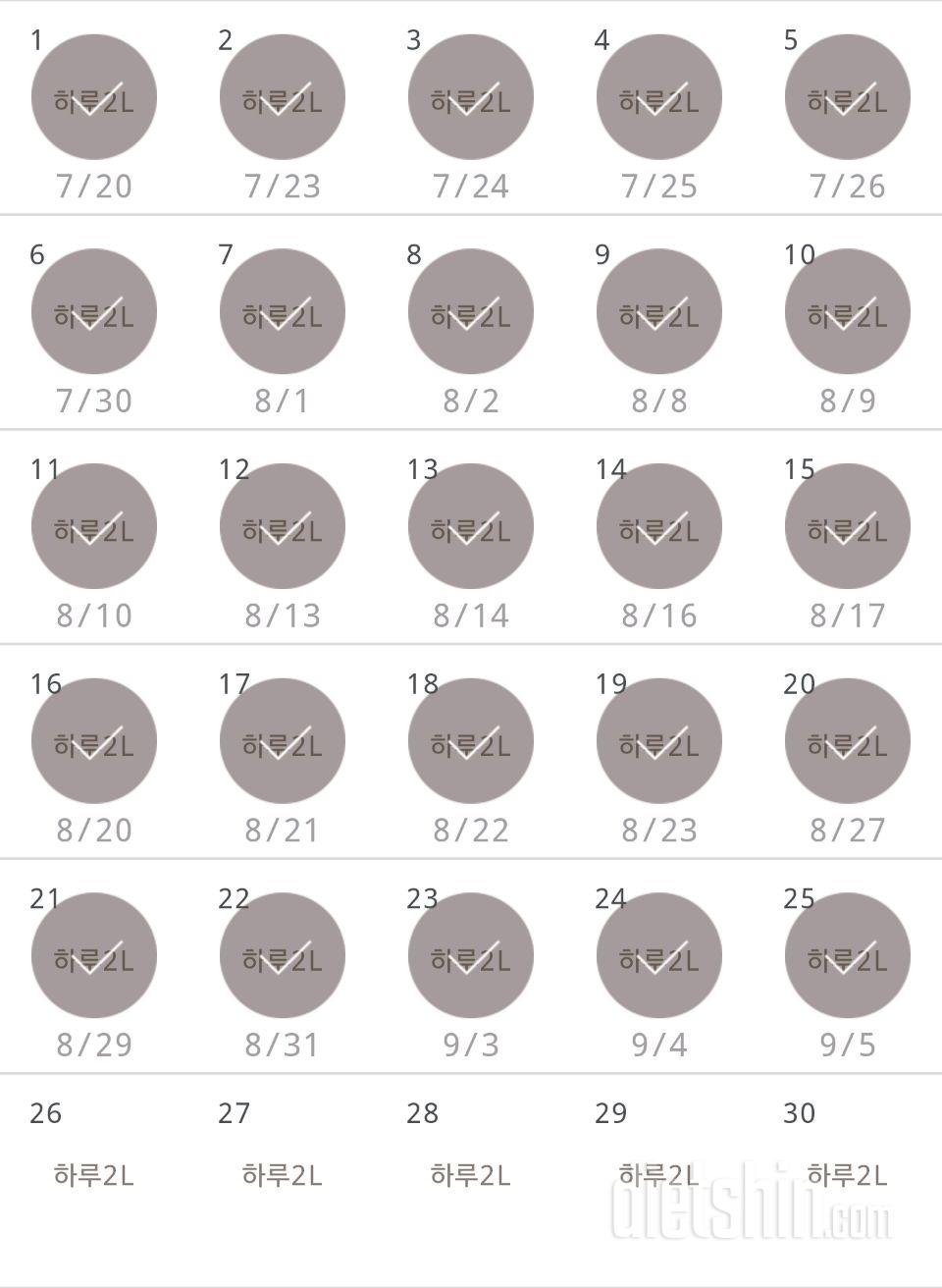 30일 하루 2L 물마시기 235일차 성공!