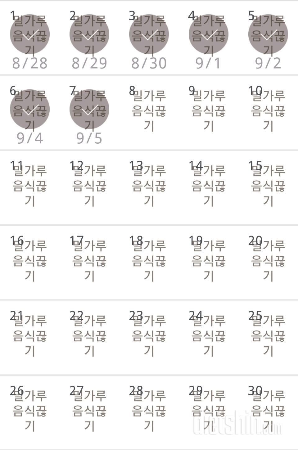 30일 밀가루 끊기 7일차 성공!