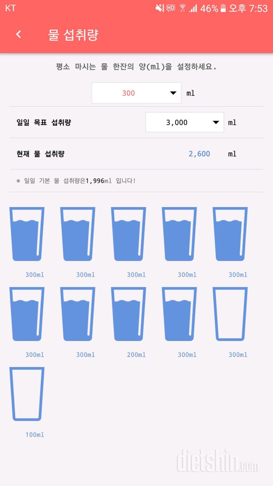 30일 하루 2L 물마시기 6일차 성공!