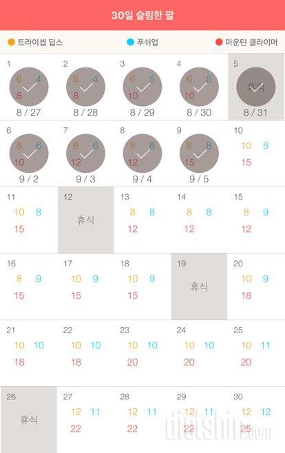 30일 슬림한 팔 39일차 성공!