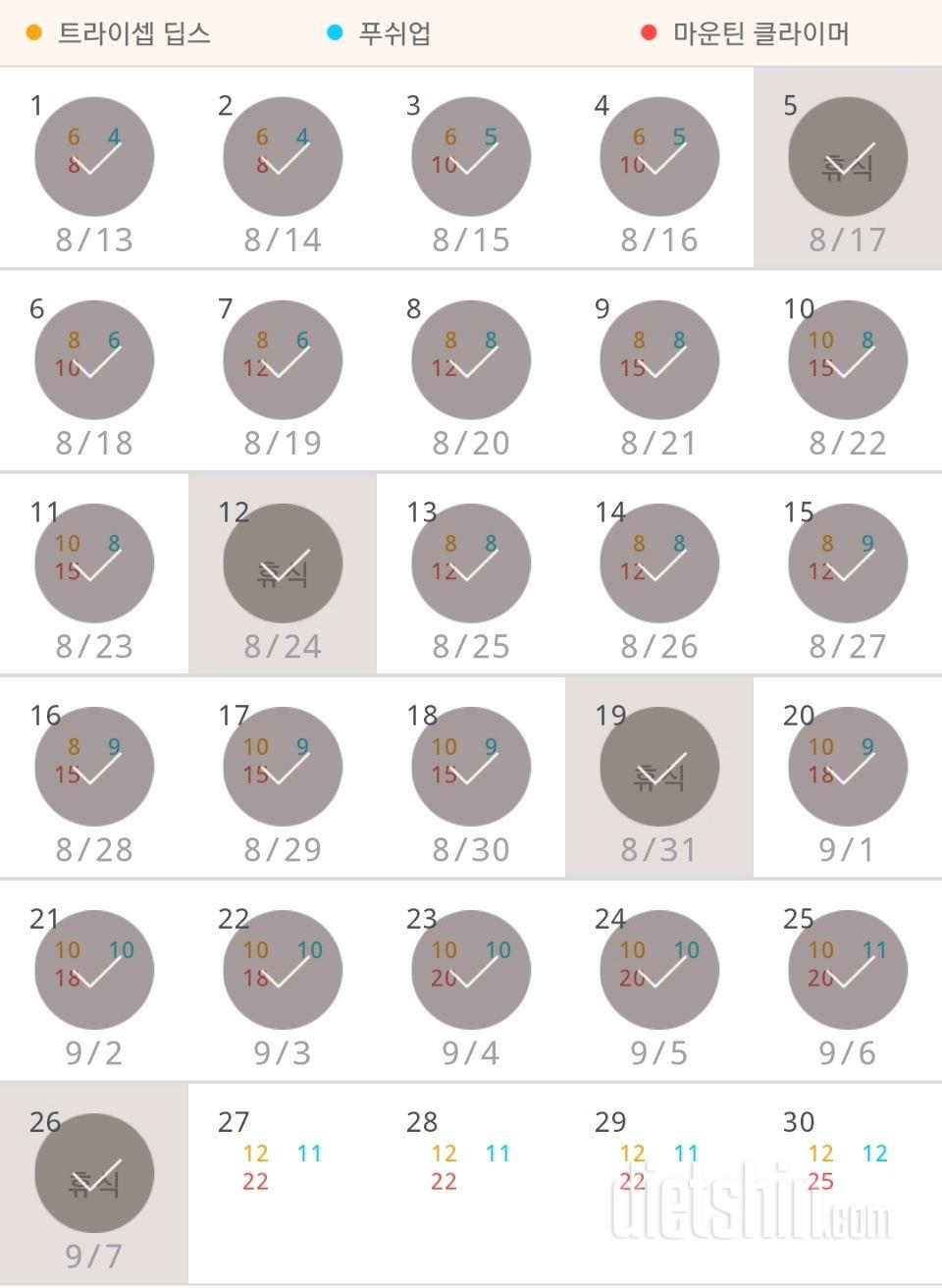 30일 슬림한 팔 266일차 성공!