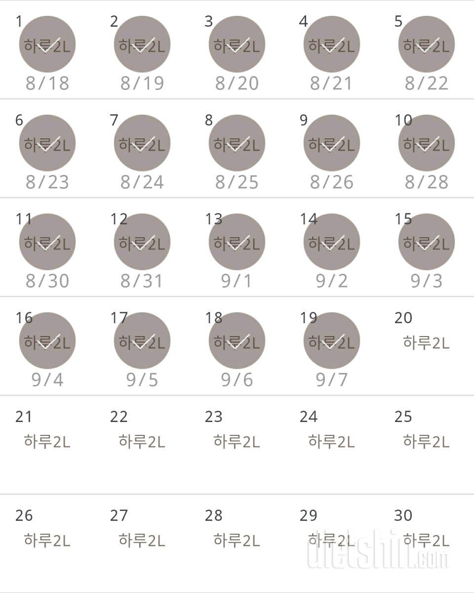 30일 하루 2L 물마시기 49일차 성공!